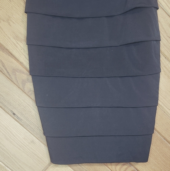 Enfocus Purple And Black Spaghetti Strap Tiered Bottom Mini Dress Size 10 - Picture 3 of 11